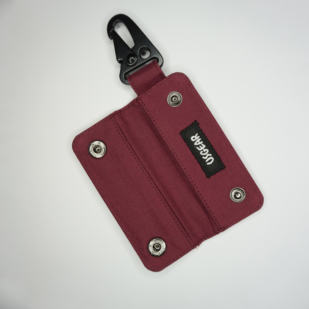 Gantungan Kunci Mobil Motor Carabiner Dompet STNK Slim Warna Maroon - UGCB0014