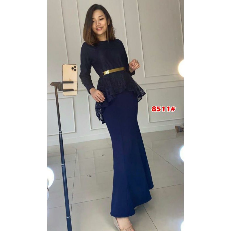 8511# longdress fashion ekor pesta/+FREE BELT BESI