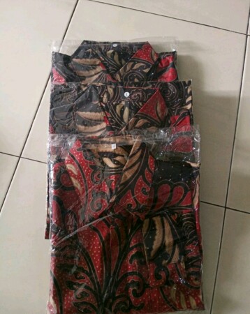 Promo Batik Couple Keluarga Sarimbit Sania Ruffle Batik Ori Ndoro Jowi Motif Pusar Merah