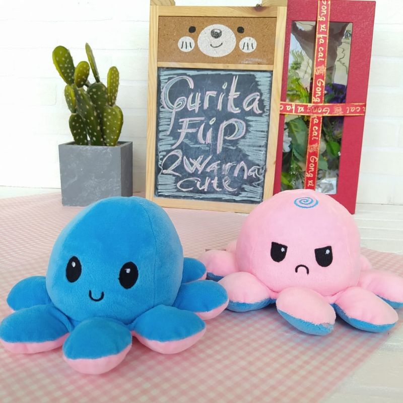 BONEKA GURITA MOOD BOLAK BALIK BONEKA OCTOPUS BOLAK BALIK