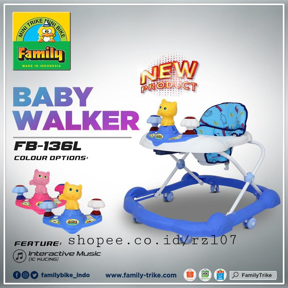 GOSEND SMG Baby Walker Family 136 apollo belajar jalan bayi balita musik