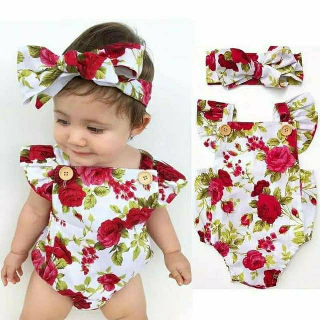 Jumper + Bandana Bahan katun import  jumper baby baju bayi lucu