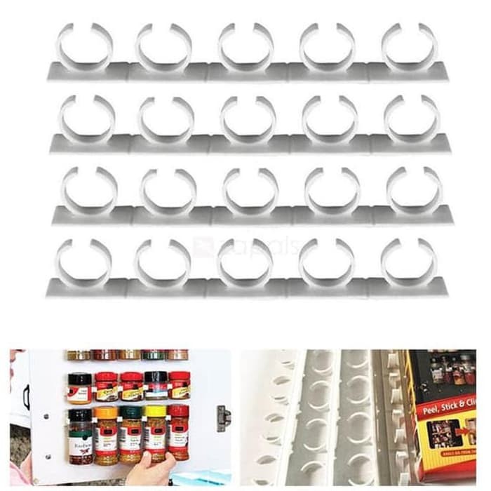 Rak Bumbu Clip n Store 20 Pcs Rak Jepit Botol Bumbu Clip Store Rak Dapur Bottle Organizer Rack Dapur