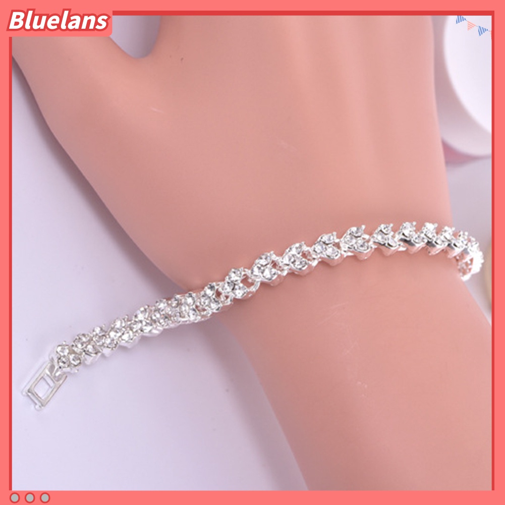 Gelang Bangle Adjustable Aksen Berlian Imitasi Untuk Wanita