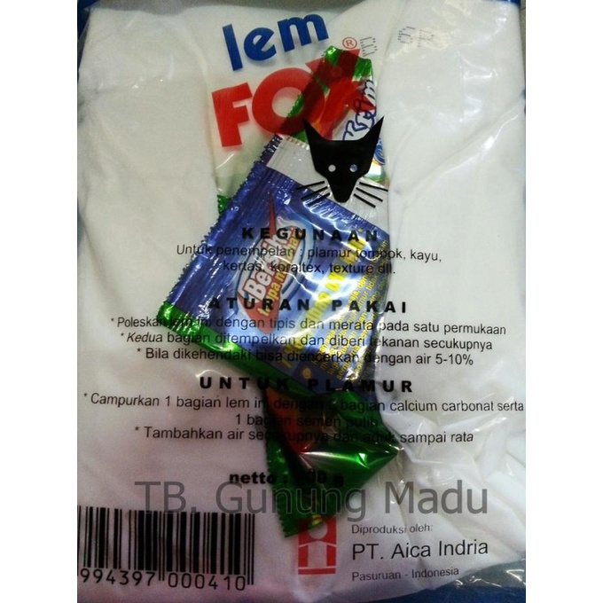 

Lem Fox Bungkus / Lem Putih Bungkus / Lem Kayu 600 Gram