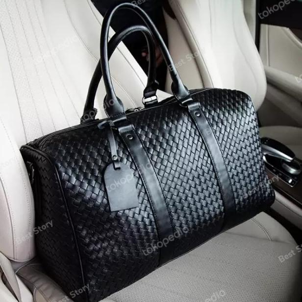 TAS TRAVELLING PRIA WANITA TRAVEL BAG PAKAIAN JINJING KULIT ASLI POLOS DSG531ESG