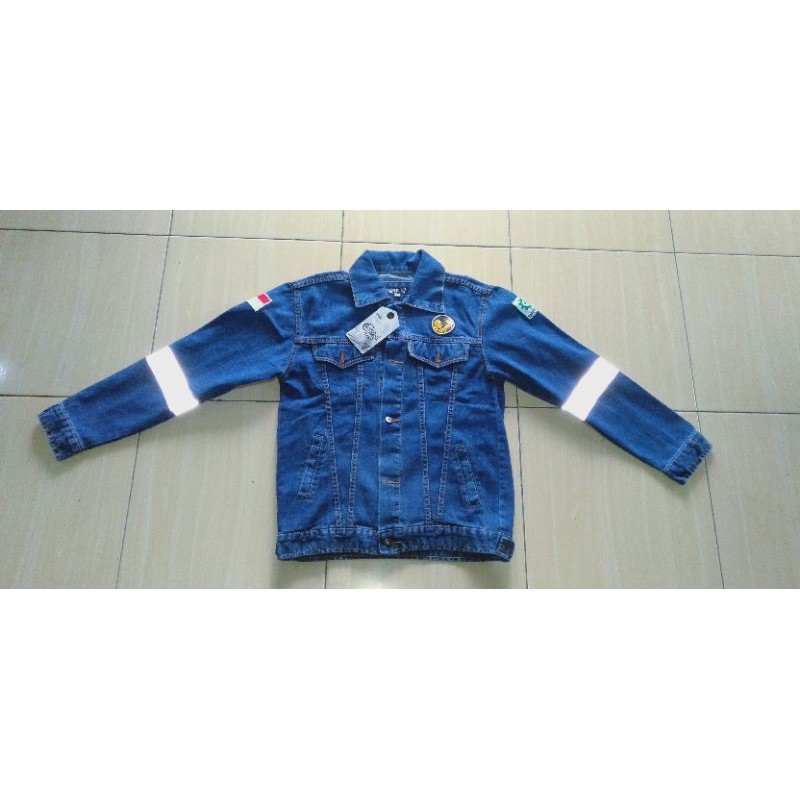 jaket jeans safety tanpa bordir