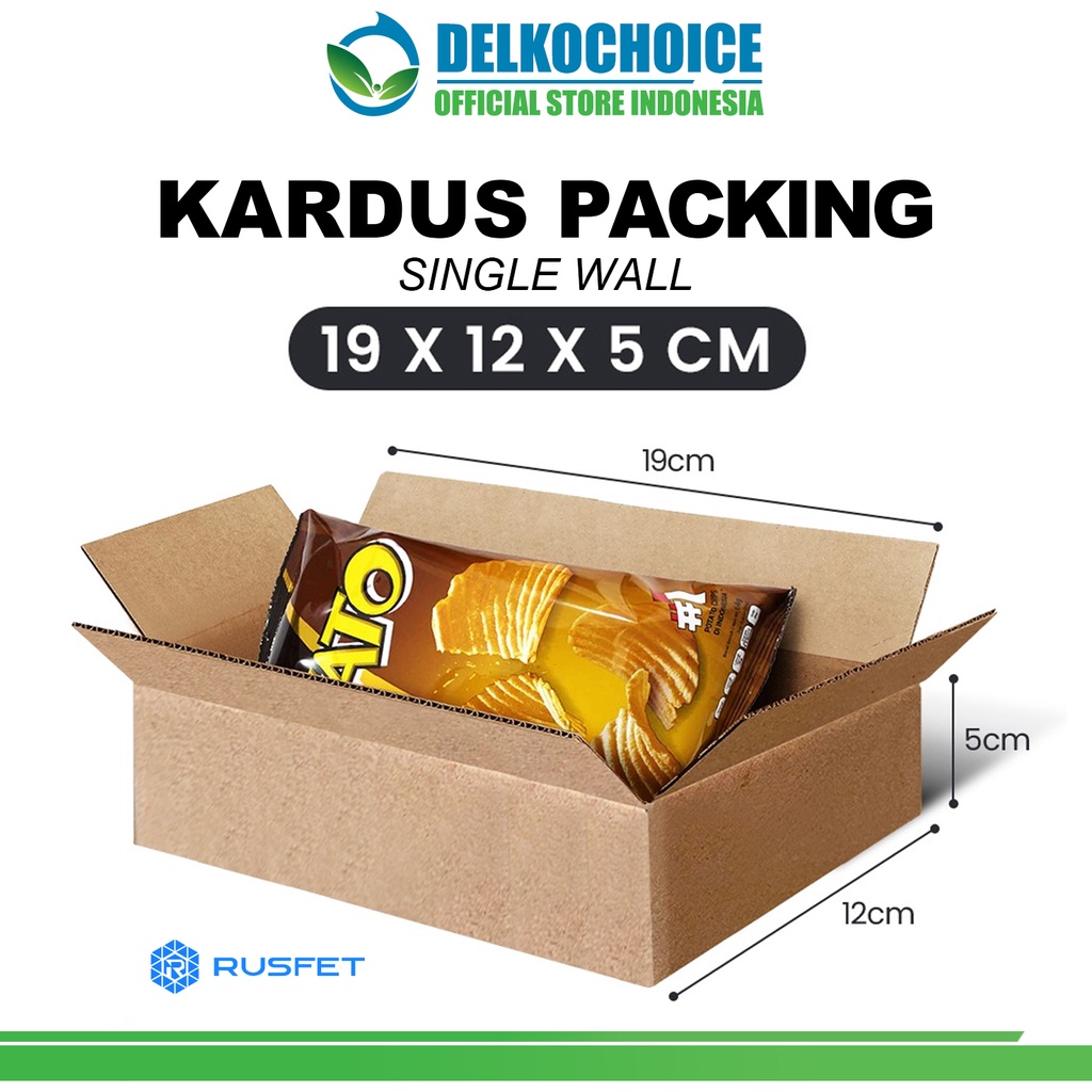 

KARDUS PACKING KARTON BOX 19x12x5cm DUS KOTAK PACKAGING POLOS TEBAL RUSFET PREMIUM / SATUAN