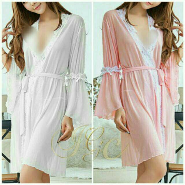 Lingerie Kimono Sexy (Set) Size S M L Big Size Plus XL XXL High Quality Lingeri - M2020B