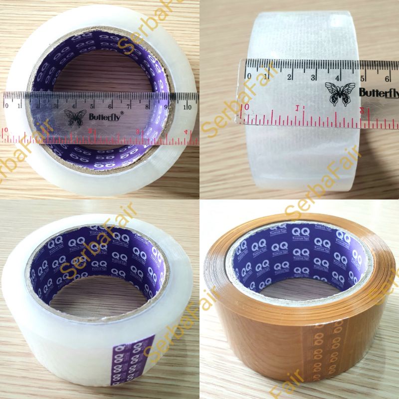 Lakban Bening / Coklat QQ Superior Tape murah super rekat 2 inch 48mm 90 yards