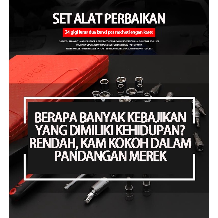 Kunci SOK 46 PC Set Socket (1/4) Full Lengkap Socket Tool Kit Pas Ring L Motor Mobil Alat Untuk Memperbaiki-2