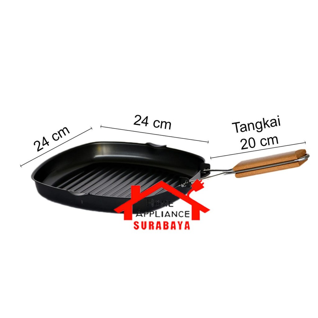 Panci Panggang BBQ Lipat - Square Grill Pan 24 CM GSF 2602