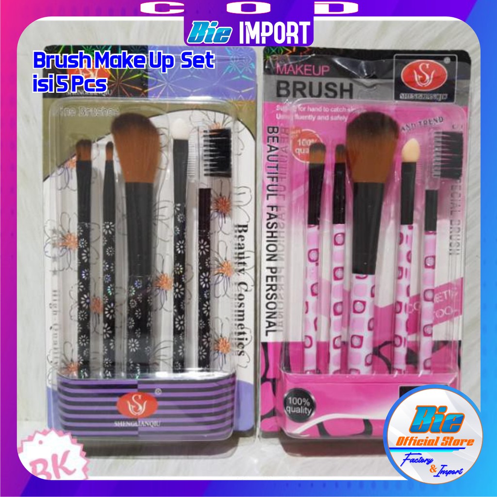 Make Up Brush set isi 5 Pcs Premium Korean Style Import / Kuas Make Up Premium