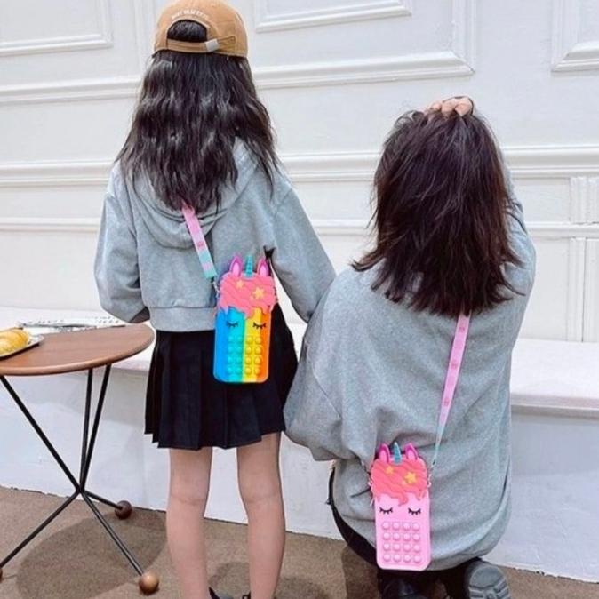 Tas Pop It Unicorn Tali Selempang Uk Besar