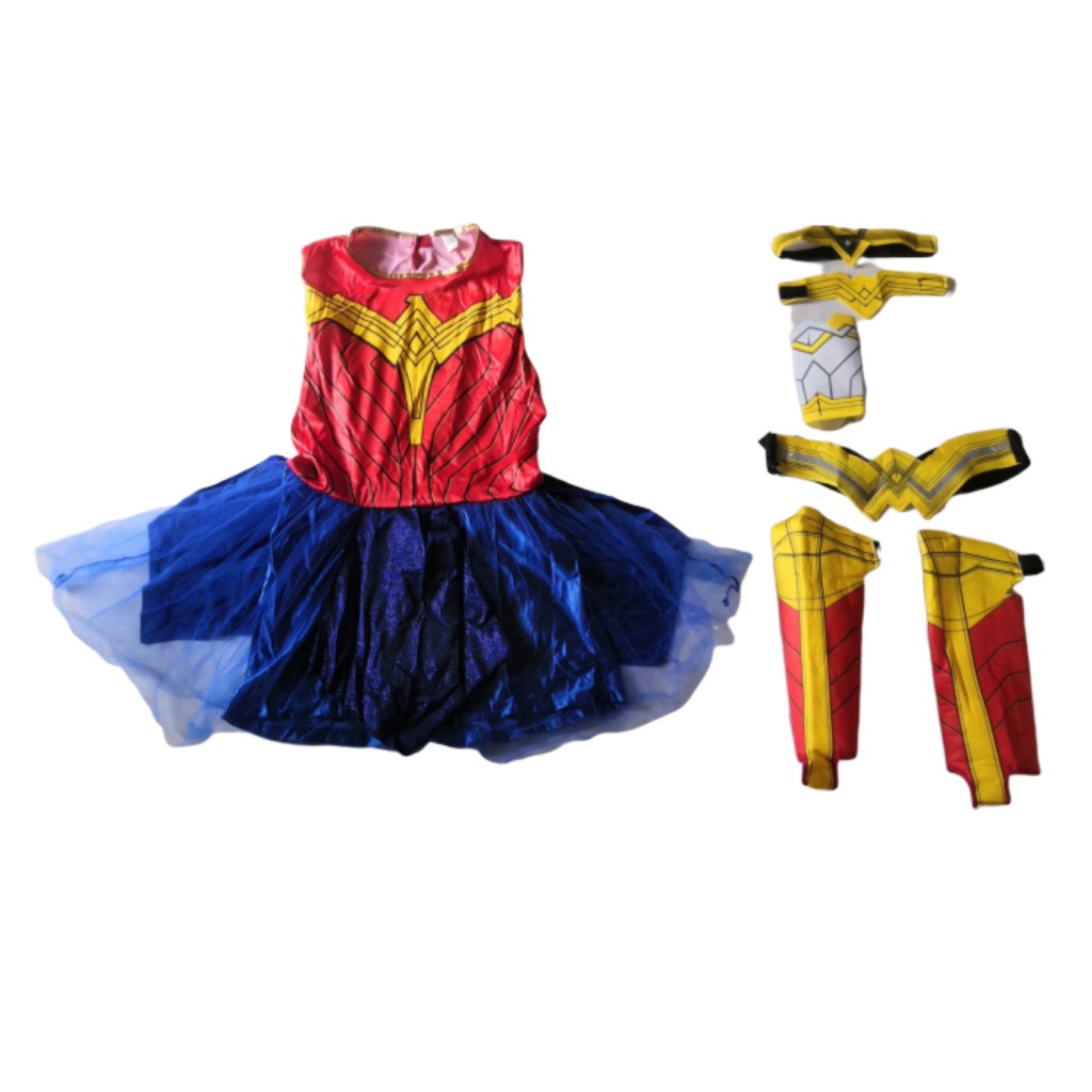 Kostum Anak import Wonder Women Baju Karakter Perempuan Costume Cosplay Cewek Ulang Tahun