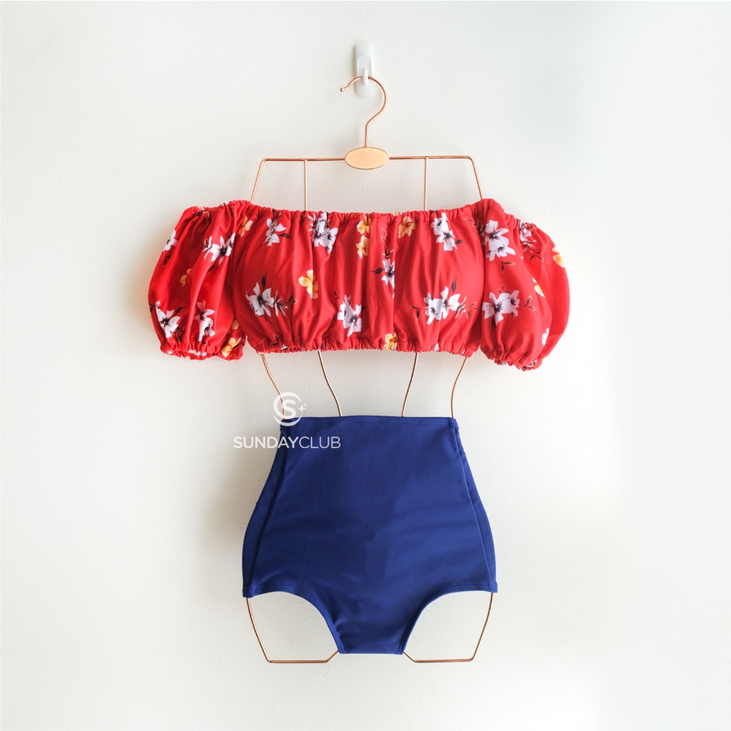 SUNDAYCLUB Myrtle Bikini Off Shoulder Bikini Sabrina Bikini Set Bikini Floral