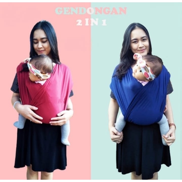 Gendongan Polos Geos Polos 2in1 + Saku Murah Meriah Gendongan Bayi Kangguru BABY KHOWA Murah BY-76-GB