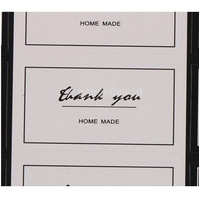 Paper Tags Sticker HAND MADE - Rectangular Black&amp;White (1sheet/20pcs)