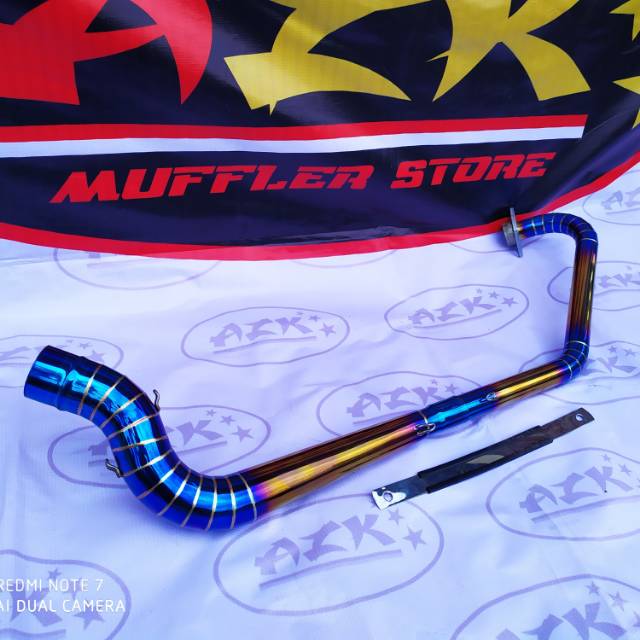 Knalpot satria Fu - cobra kanan - header only - bluemoon
