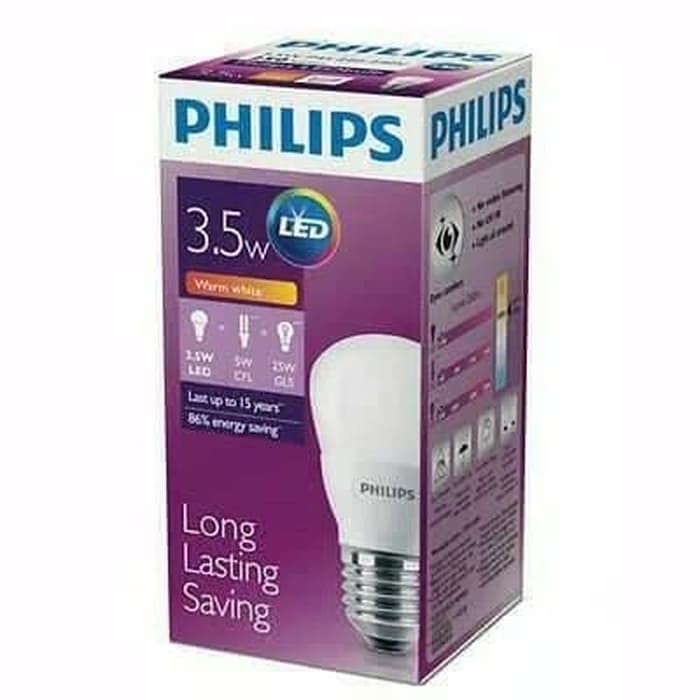Philips Lampu LED 3.5W 3.5 Watt Bohlam Kuning