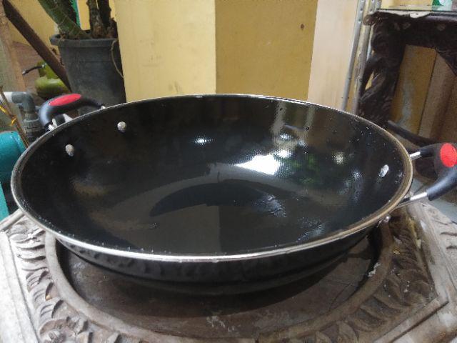 Wok Penggorengan Serbaguna Wajan Enamel Anti Lengket 34 Cm