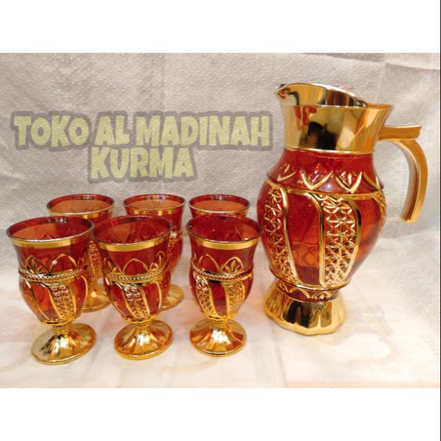 Teko dan gelas shinil teko set arab eskan oleh oleh haji dan umrah