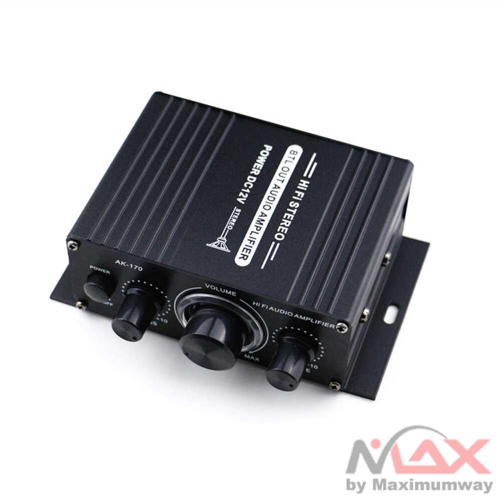 ANENG HiFi Mini Stereo Car Amplifier Treble Bass Booster - AK-170 Warna Hitam