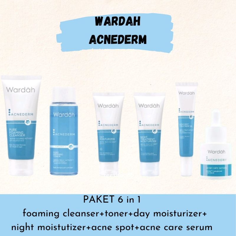 Wardah Acnederm 1 Paket | Paket Wardah Lengkap