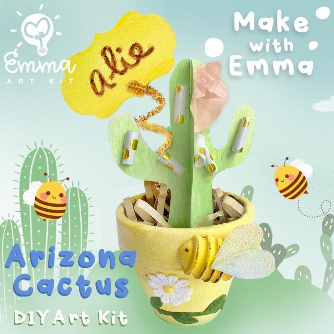 

Arizona Cactus Diy By Emma Art Kit. Complete Art Set W/ Paint & Brush.