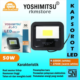 YOSHIMITSU lampu sorot tipis led 50w outdoor tembak/ flood light/ kap sorot led