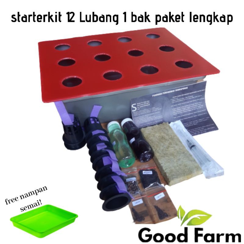 PAKET HIDROPONIK LENGKAP 12 LUBANG 1 BAK | PAKET HIDROPONIK PEMULA | PAKET HIDROPONIK MURAH