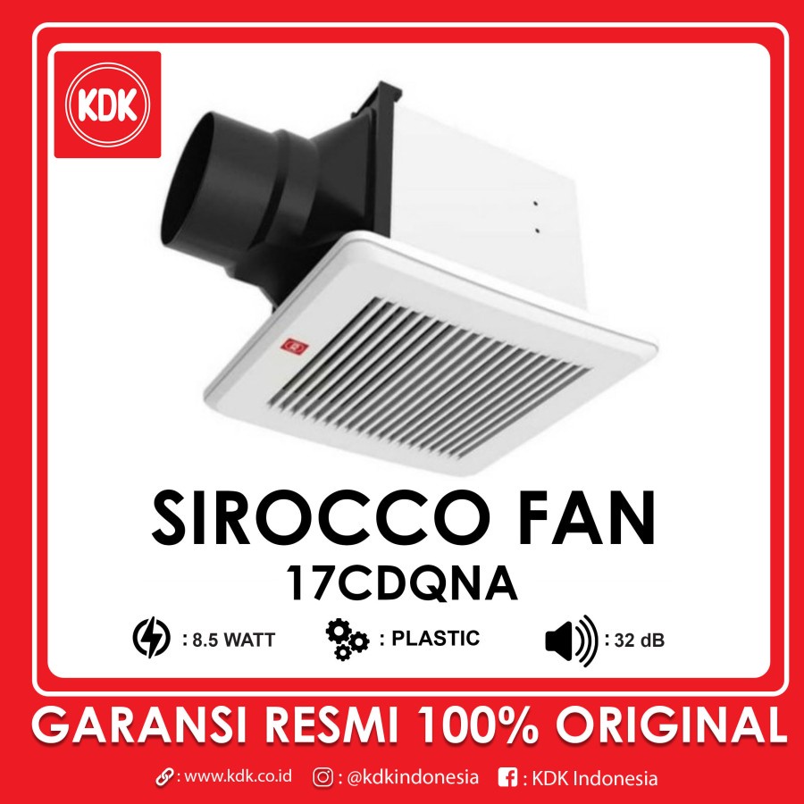 Kdk - Exhaust Ceiling Sirocco 17CDQNA ( Plafon &amp; Cerobong )