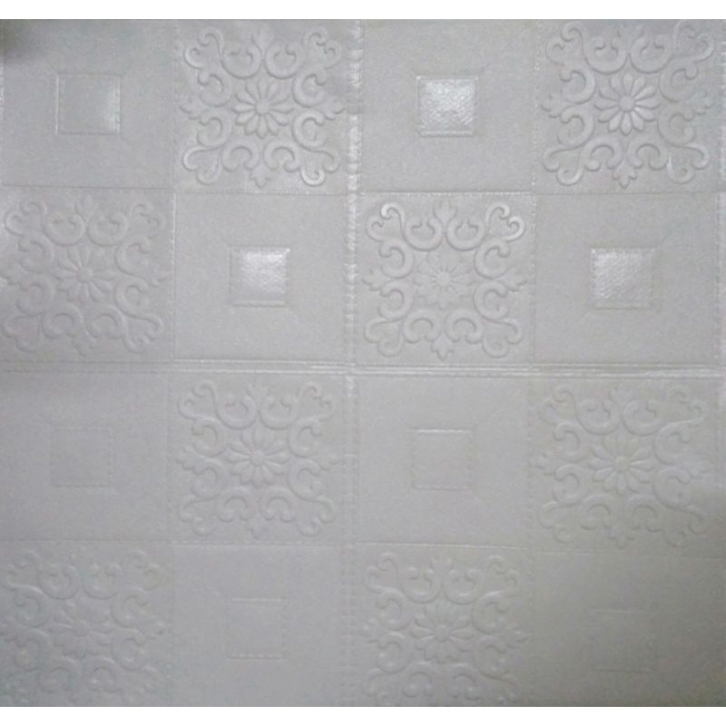 Wallpaper Dinding 3D Foam Motif Batu Bata Ukuran 77 x 70 CM Dekorasi Dinding Kamar Rumah Murah//List Wallpaper uk.11x70cm-R1B-1(PUTIH)_3mm