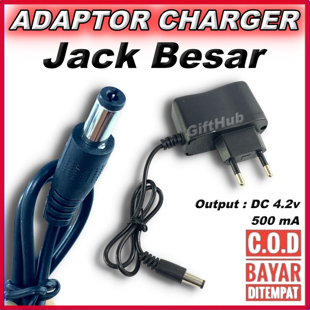 Charger Adaptor Jack Besar Untuk Senter Kepala Ekstra Pengisi Daya Tambahan Senter SWAT EU Plug Colo