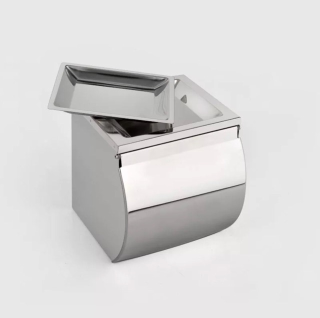 Tempat rak tisu tissue gulung rol dengan asbak stainless steel murah