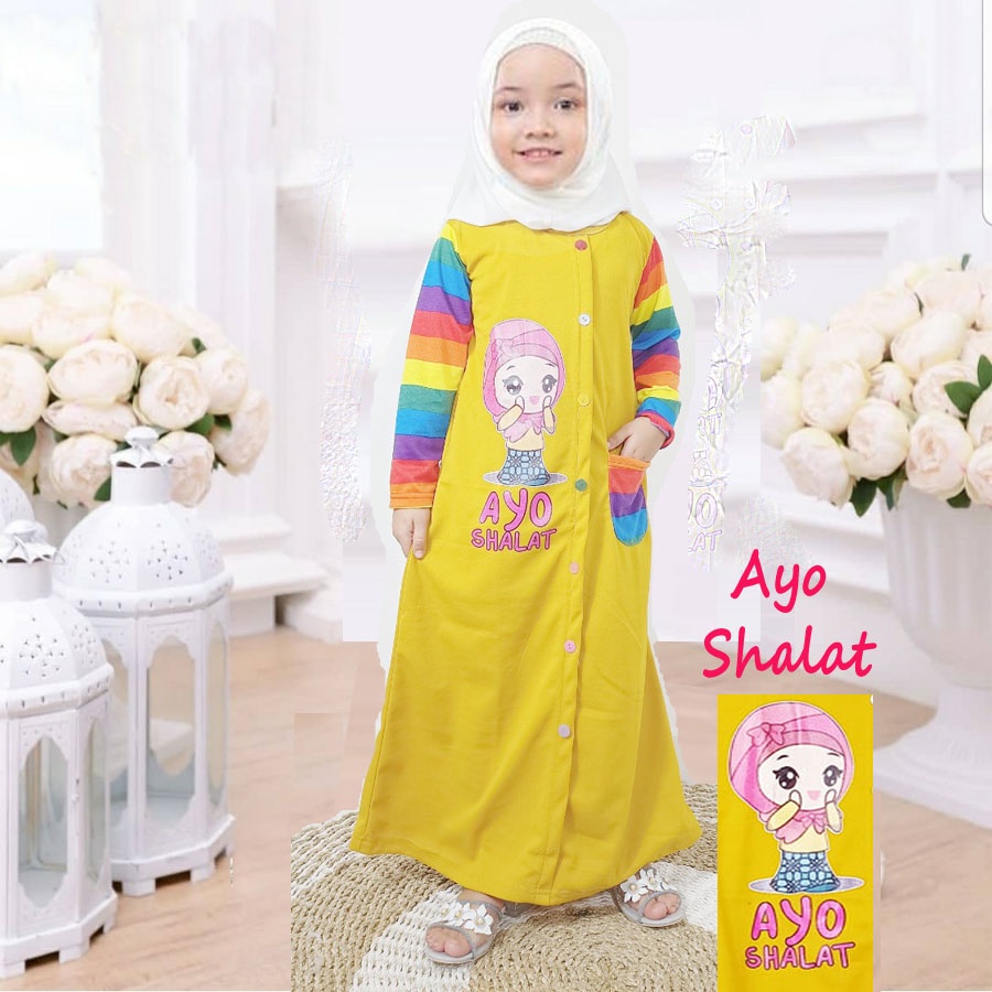 AYO SHALAT GAMIS ANAK PEREMPUAN SOLEH CANTIK usia 0-13 tahun GL FASHION