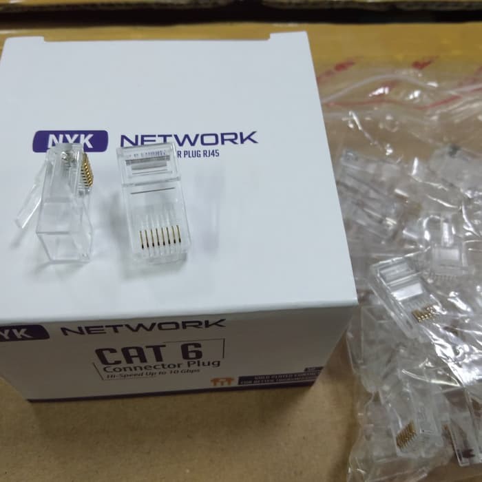 NYK Connector RJ45 Cat6  isi 50Pcs - Konektor RJ45 Cat6