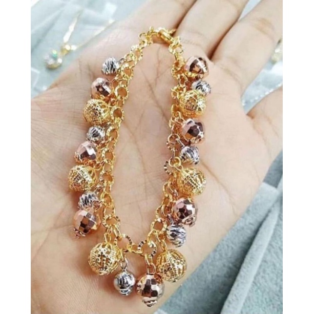 Gelang Premium Lapis emas krincingan Anti Karat Anti Alergi Bracelet Premium Quality 8273