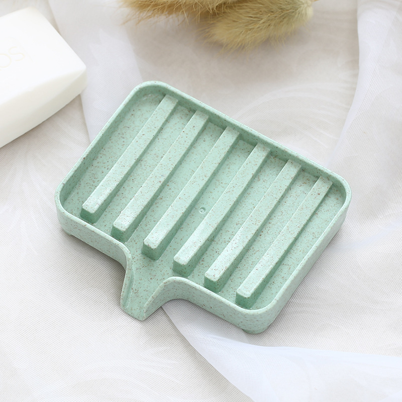 Bathroom Soap Holder / Wheat Straw Storage Rack Drain Soap Box / Non-slip Drainage Plastic Box Bathroom Supplies