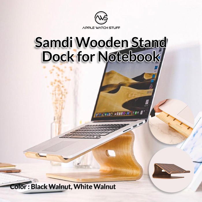 Samdi Wooden Notebook Stand Cooling Stand Holder Dock for Macbook