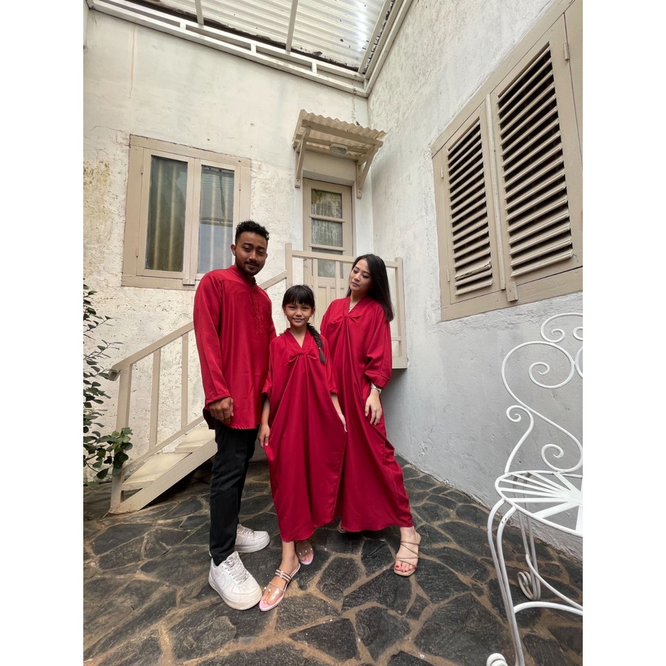 COUPLE SET KAFTAN MUSLIM COPLE KONDANGAN CAUPLE FAMILY LEBARAN KELUARGA GAMIS TERBARU KEKINIAN