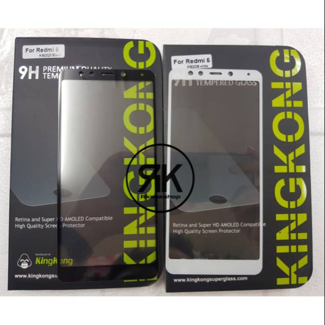 kingkong tempered glass full xiaomi Redmi 5 antigores screen guard protector kaca