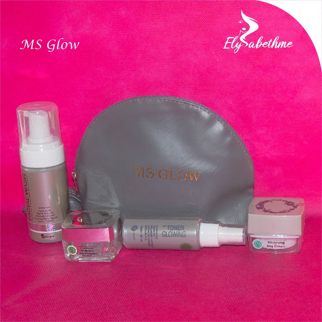 ✿ELYSABETHME✿ Ms glow paket whitening basic pemutih paket perawatan wajah (luminous , anti aging , acne , whitening)