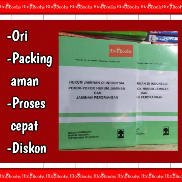 Buku Original Hukum Jaminan di Indonesia Pokok pokok Hukum Jaminan dan Jaminan Perorangan Sri S M S