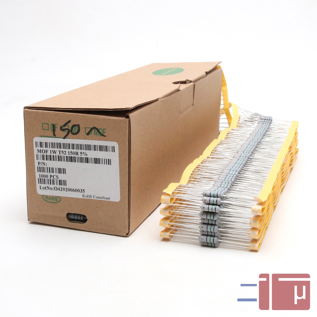 x10 Resistor 150R 150 Ohm 1W Metal Oxide 5% Taiwan Kaki Tembaga