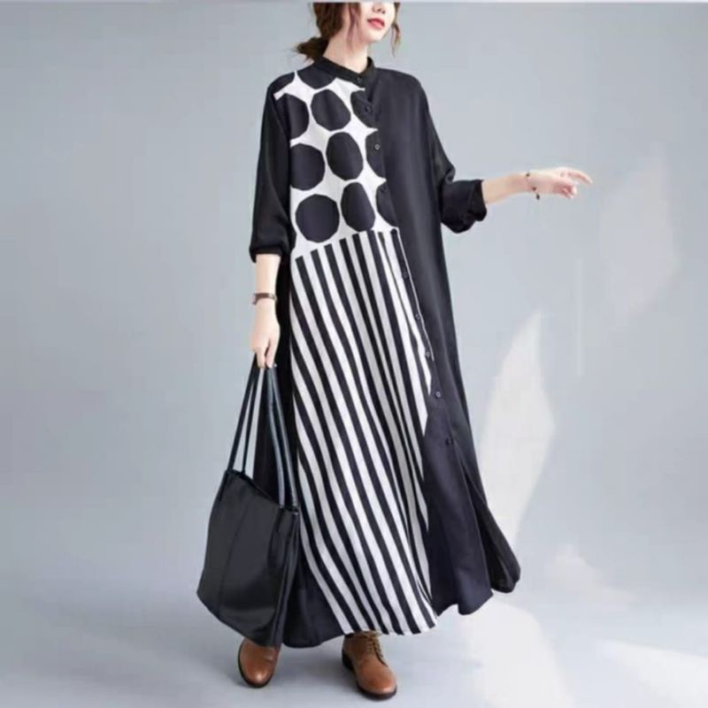 MDLV ~ 83004# Arletta Maxi Dress Oversize Dress Long Dress Big Size Fashion Import