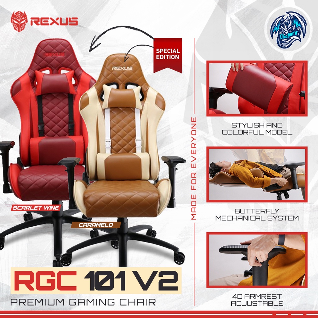 Rexus Gaming Chair / Kursi Gaming RGC 101 V2 Special Colour Edition