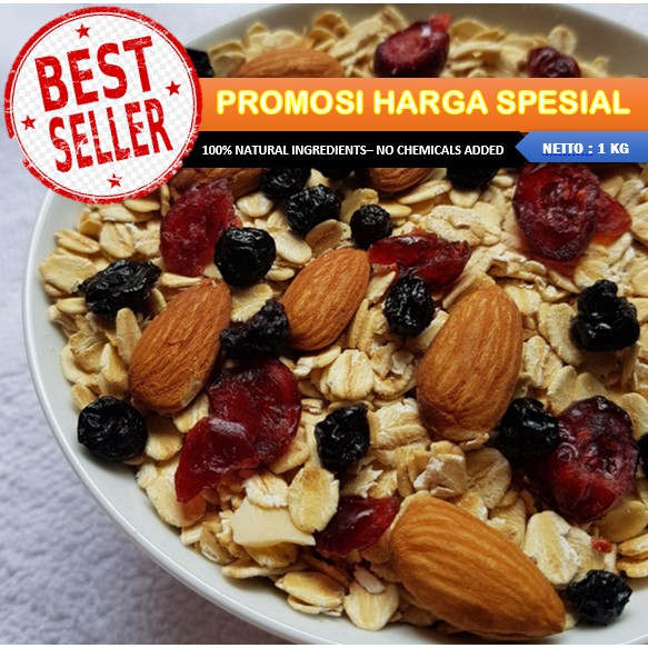 

PROMOSI!! Harga Spesial Granola 8 in 1 (1 kilogram) by Granology