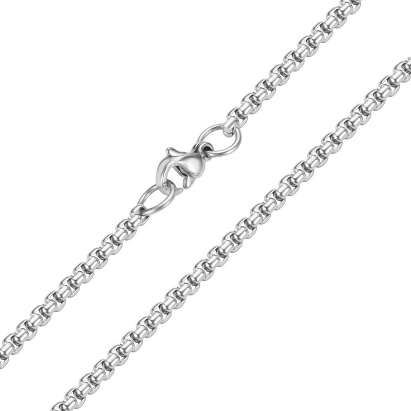 1pc Kalung Rantai Bahan Stainless Steel Untuk Pria / Wanita