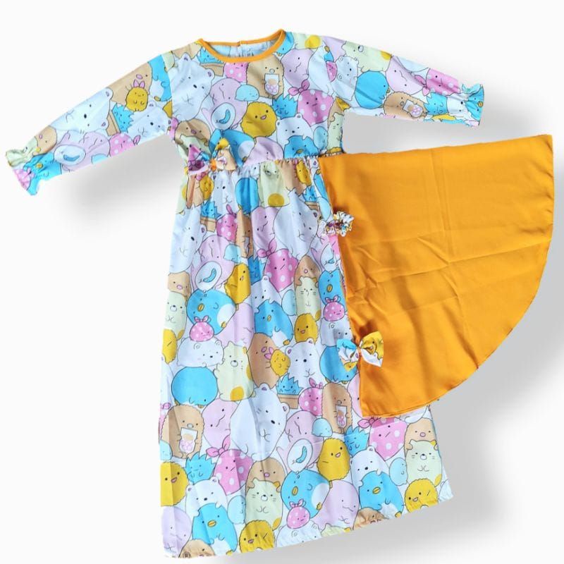 gamis anak junior + krudung